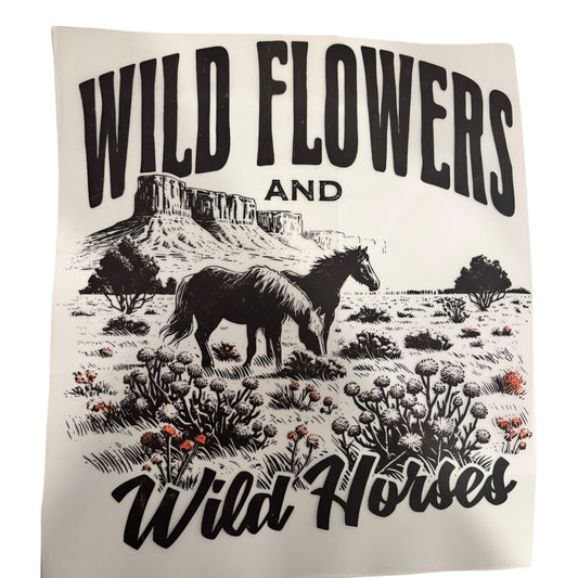 #120 Wild Flowers & Wild Horses Print