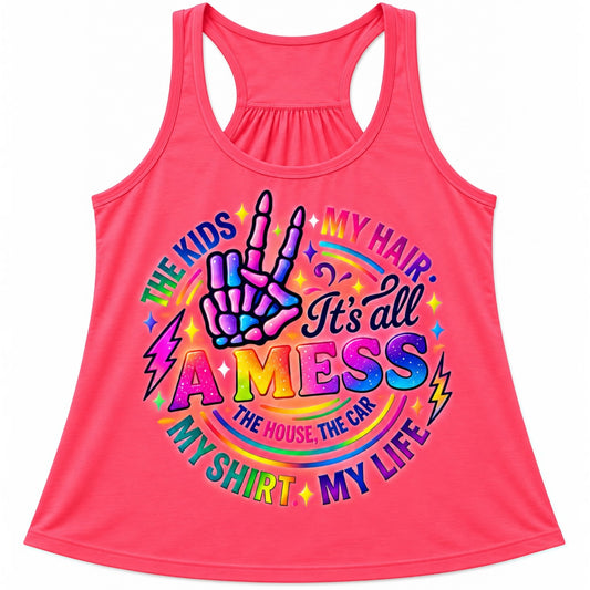 Ladies Neon Scrunch Back Tank