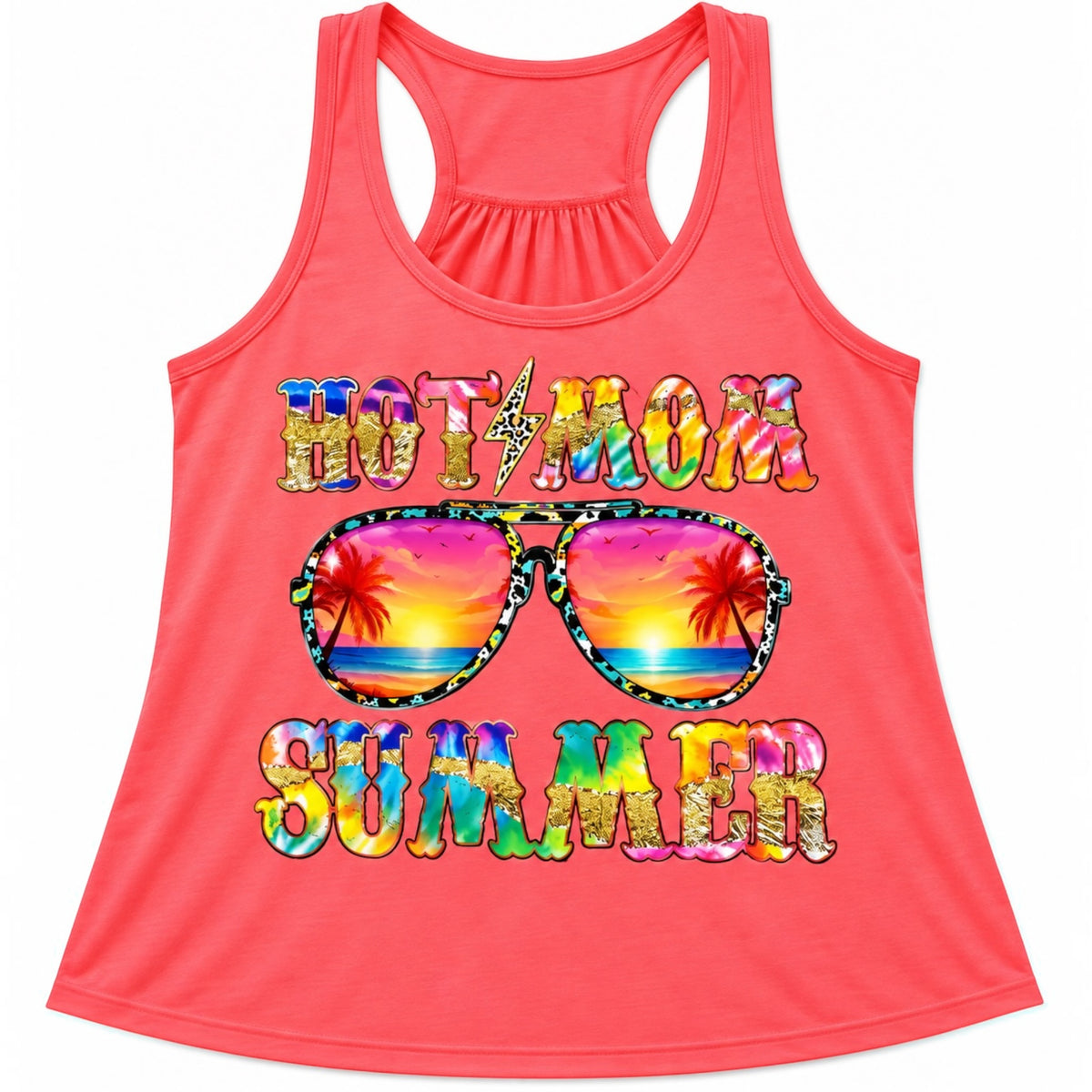Ladies Neon Scrunch Back Tank