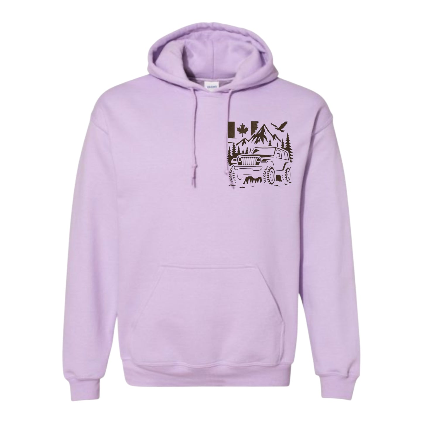 Jeep Life Unisex Hoodie with extra large image on back and pocket sized image on front