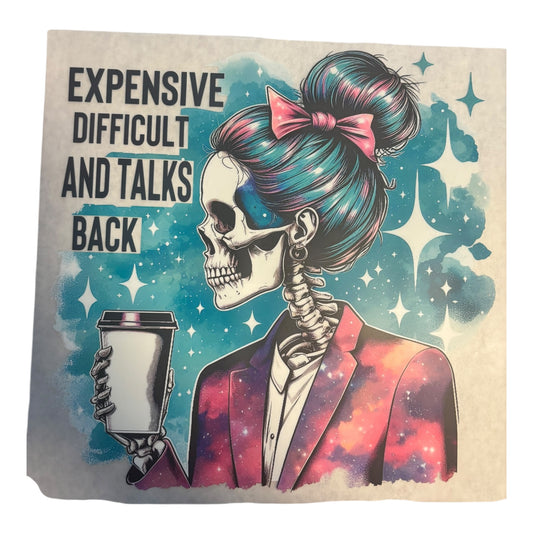 Expensive & Talks Back DTF Image