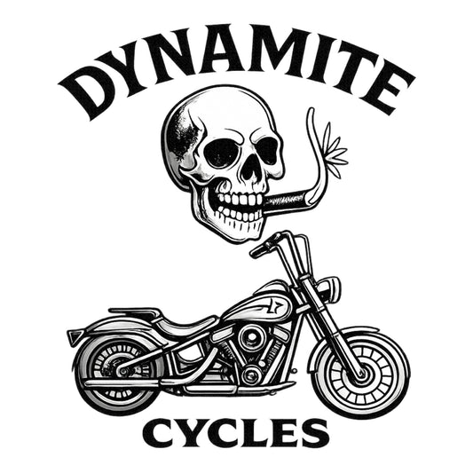 Dynamite Cycles LARGE Black DTF Image