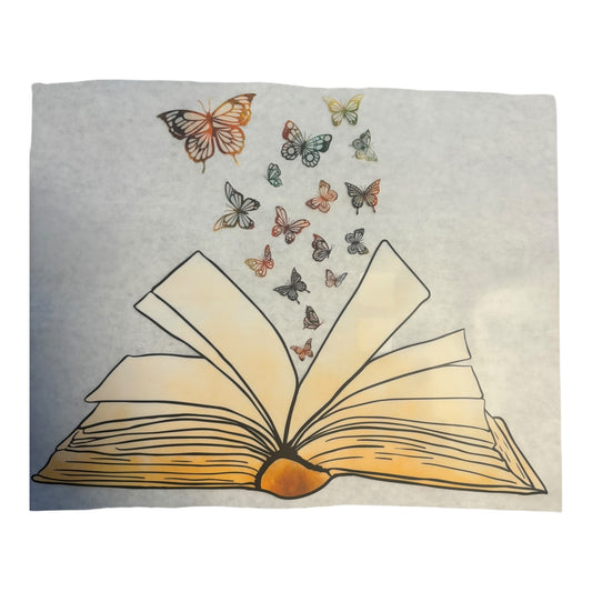 Butterfly Book DTF Image