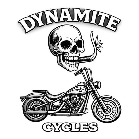 Dynamite Cycles Pocket  4.5X4.5 White DTF Image