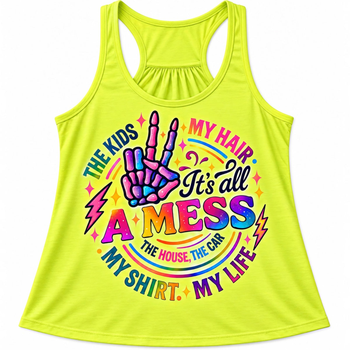Ladies Neon Scrunch Back Tank