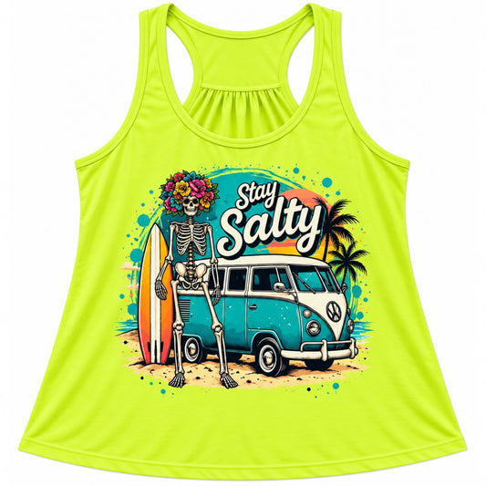 Ladies Neon Scrunch Back Tank