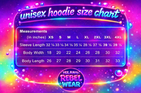 Adult Soft Style Unisex Hoodie Size Chart