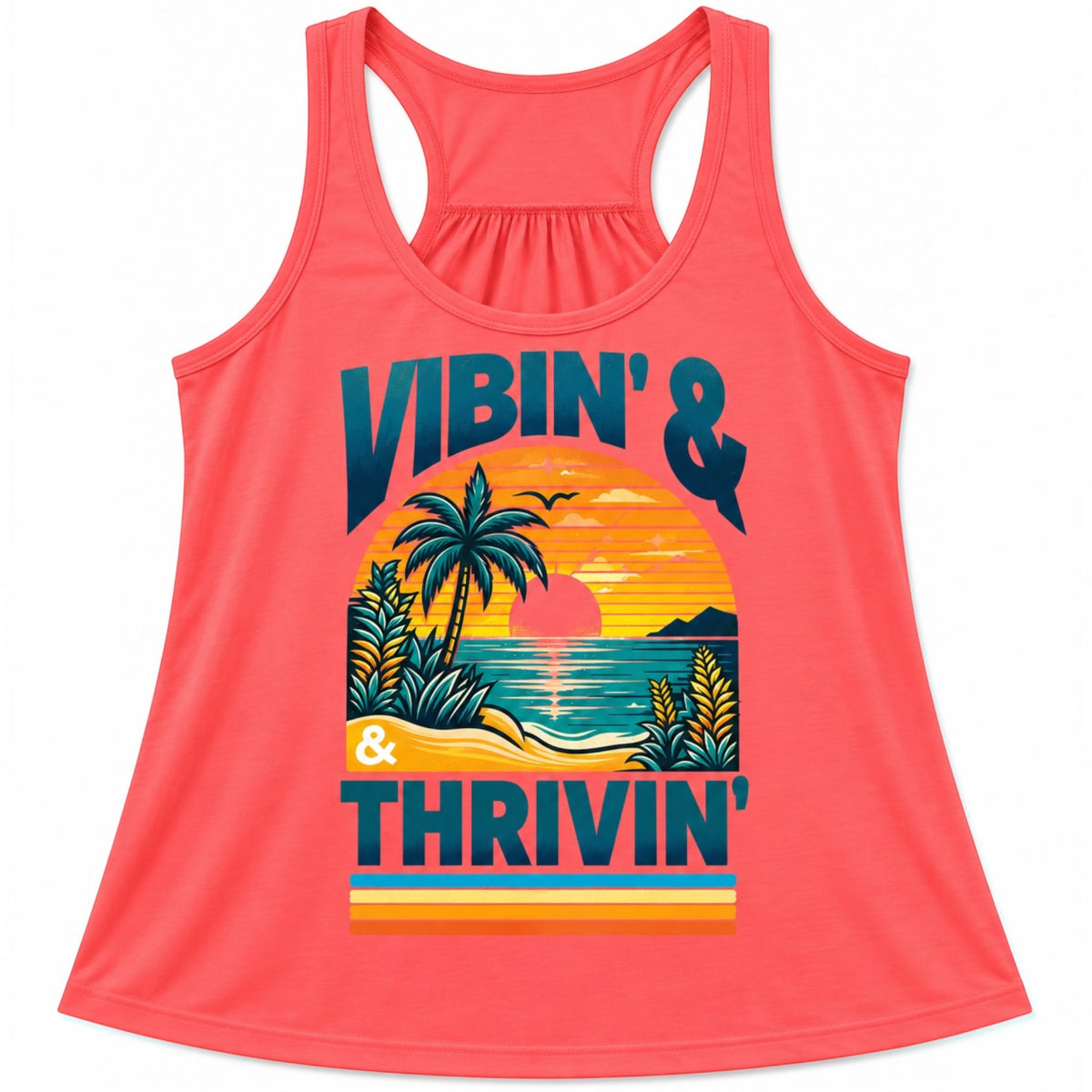 Ladies Neon Scrunch Back Tank