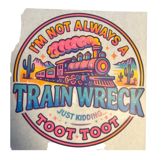 Trainwreak Pocket DTF Image 4.5x4.5 inches.